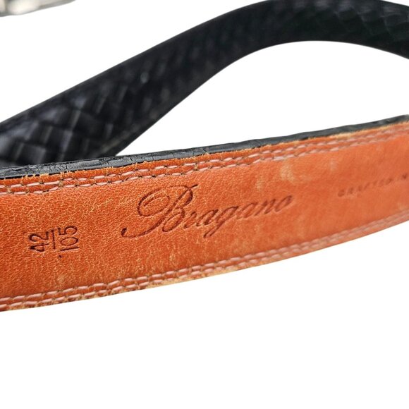 Bragano Black Woven Leather Belt Mens Made in Canada XL 41–45 In Waist - Picture 13 of 14